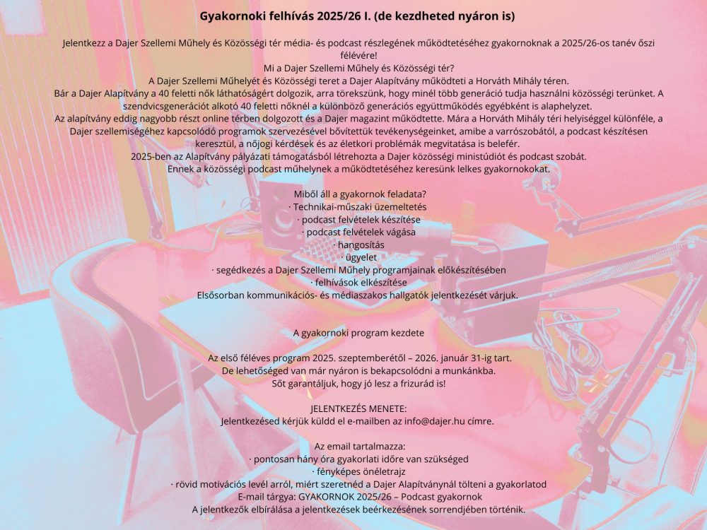 Dajer podcast gyakornoki felhivas