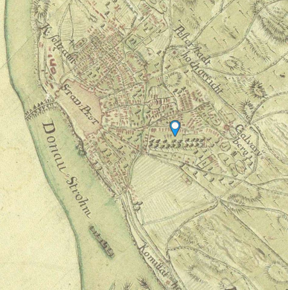 Budapest 1775 • Pest es kornyekenek attekinto terkepe Horvath Mihaly ter